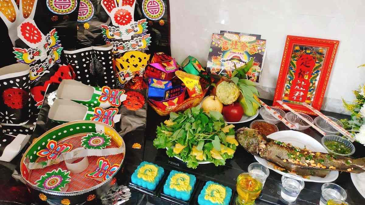 Mâm lễ vật cúng rước ông Táo về nhà