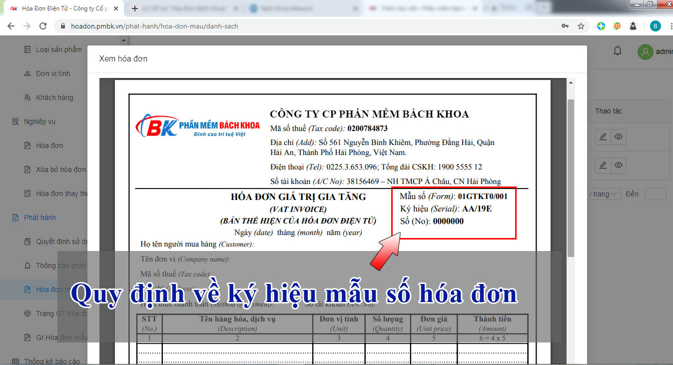 Quy định về ký hiệu mẫu số hóa đơn