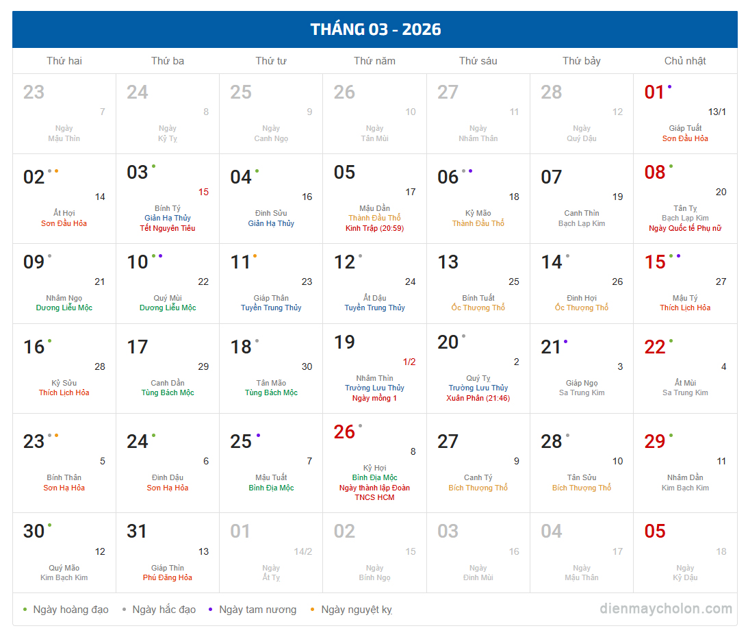 Tháng của Tết Nguyên Tiêu và ngày Quốc tế Phụ nữ 8/3.