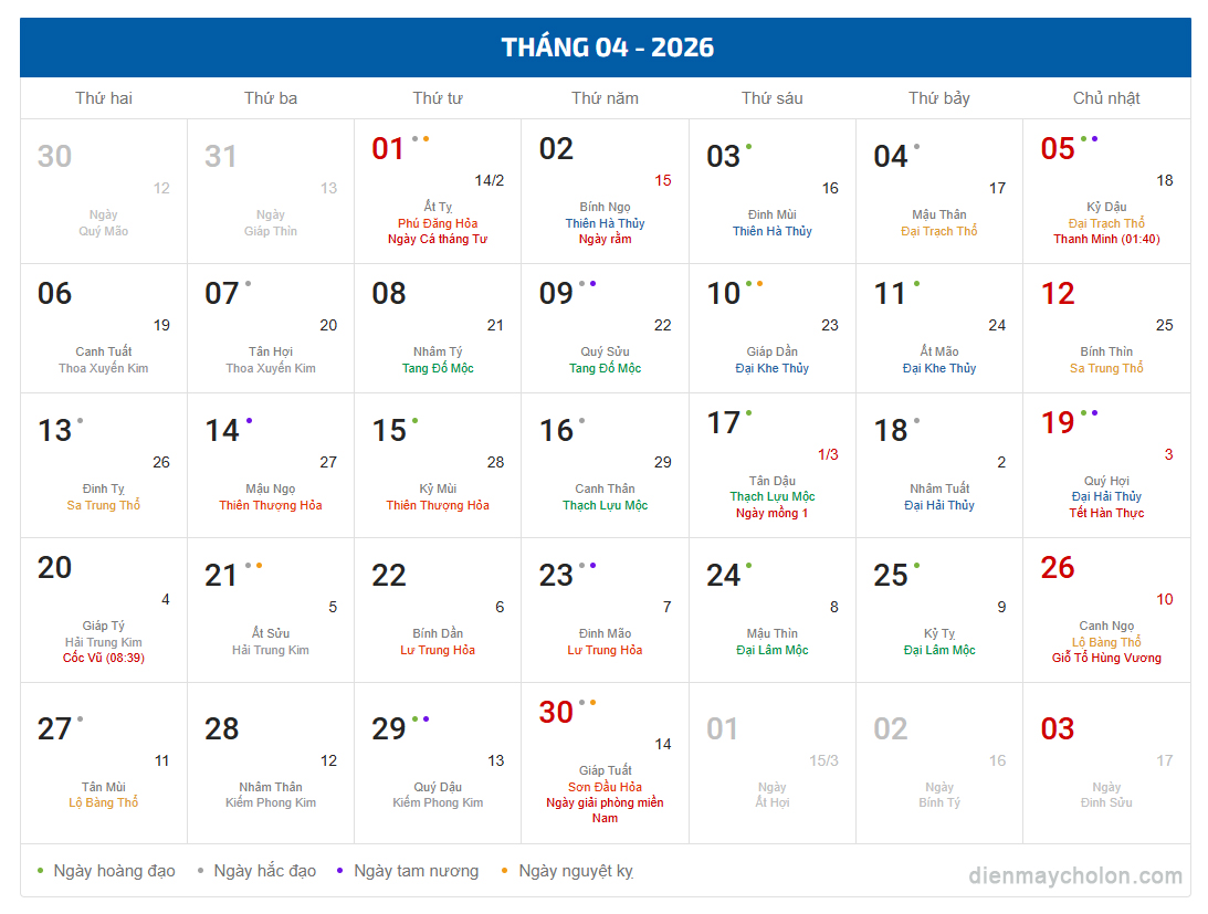 Tháng 4 có Giỗ Tổ Hùng Vương và Lễ 30/4