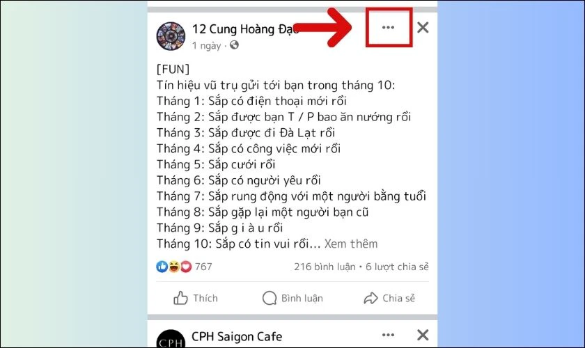 Cách lấy link bài viết Facebook đã chia sẻ trên điện thoại Android