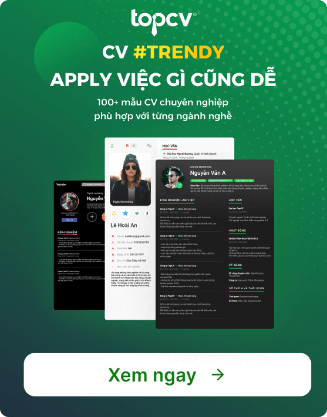 TopCV cung cấp công cụ tạo Cover Letter chuyên nghiệp