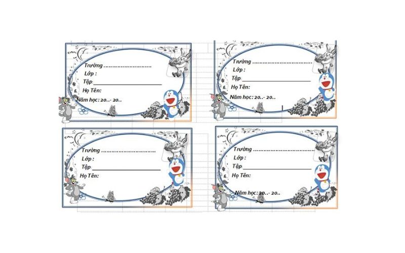 Mẫu nhãn vở doraemon