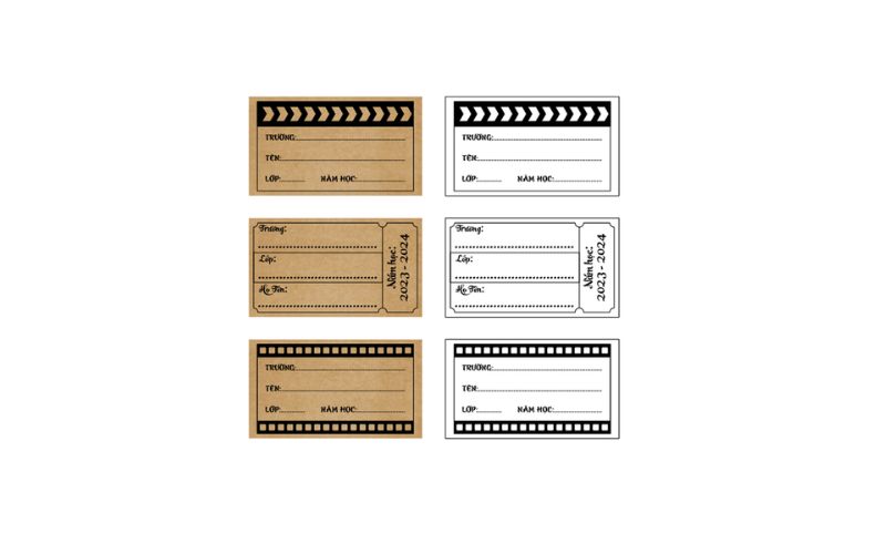 Mẫu nhãn vở phong cách cổ điển