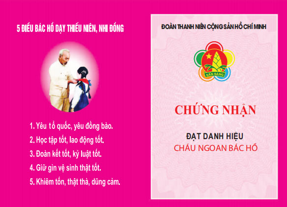 Mẫu giấy khen cháu ngoan Bác Hồ đẹp nhất