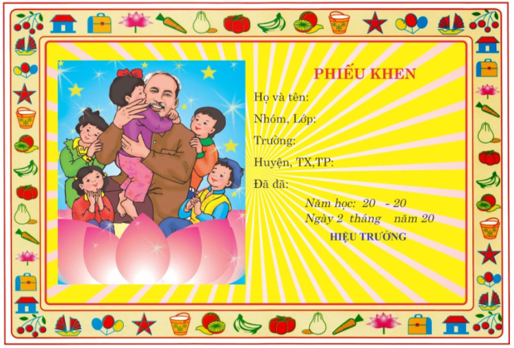 Phiếu Khen Cháu Ngoan Bác Hồ