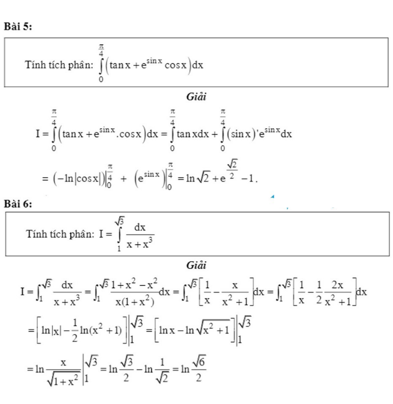 Bài tập tích phân dạng nâng cao