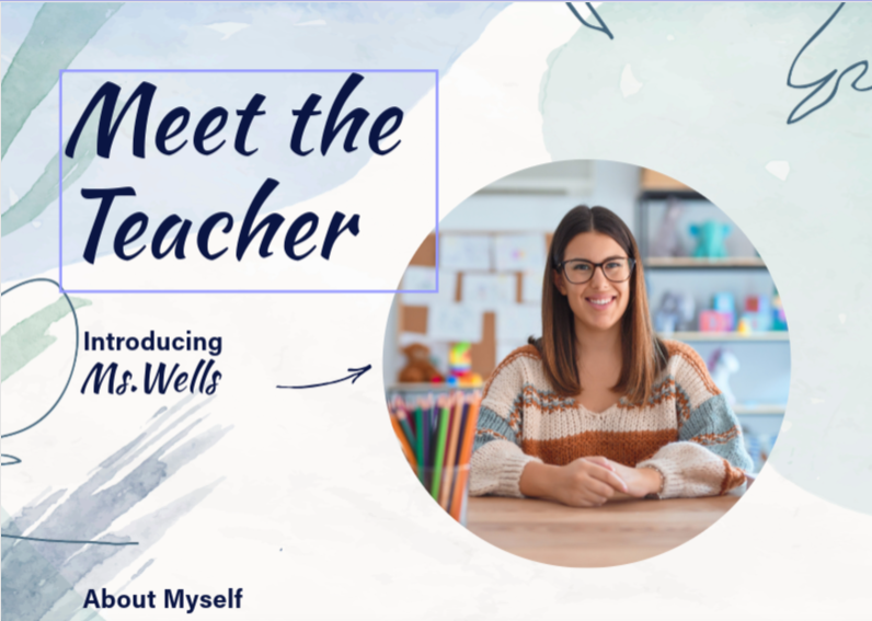 Mẫu Giới thiệu về tôi: Mẫu Gặp gỡ giáo viên của Adobe Express