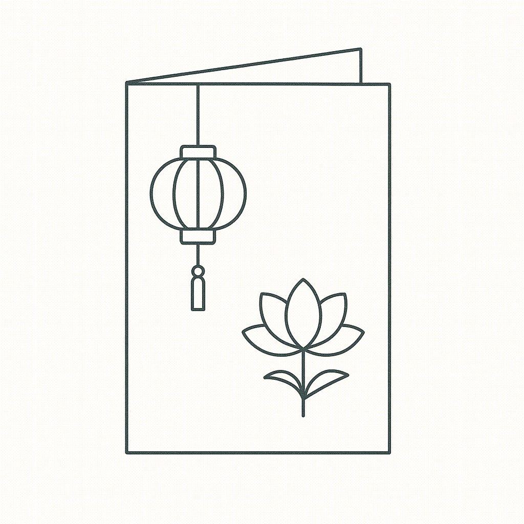 Thiệp Phong Cách Đông Á