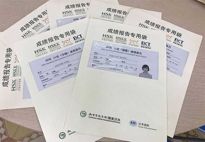 bằng chứng chỉ tiếng trung