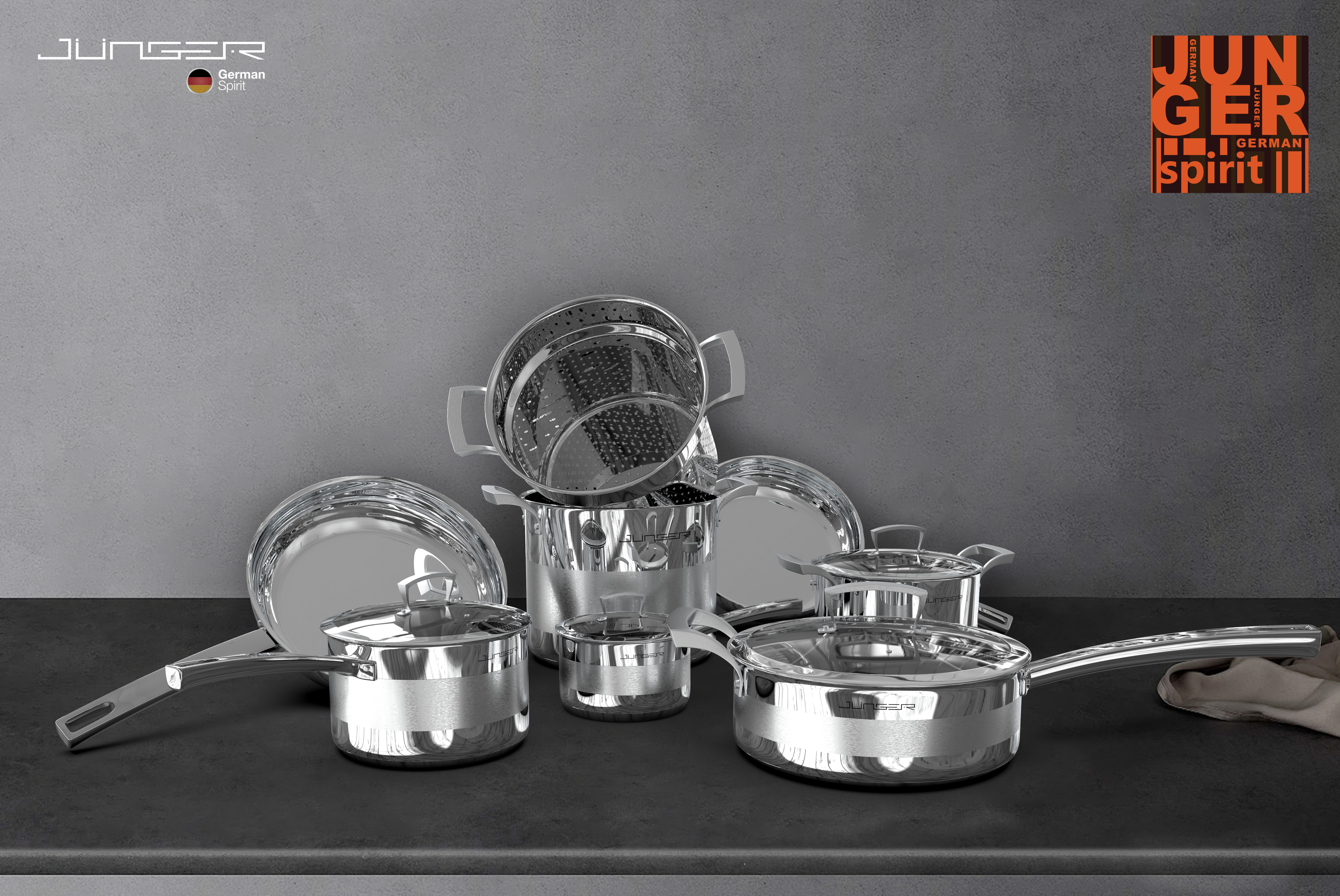 Bộ nồi được làm từ Inox sáng bóng, truyền nhiệt tốt, dễ dàng vệ sinh