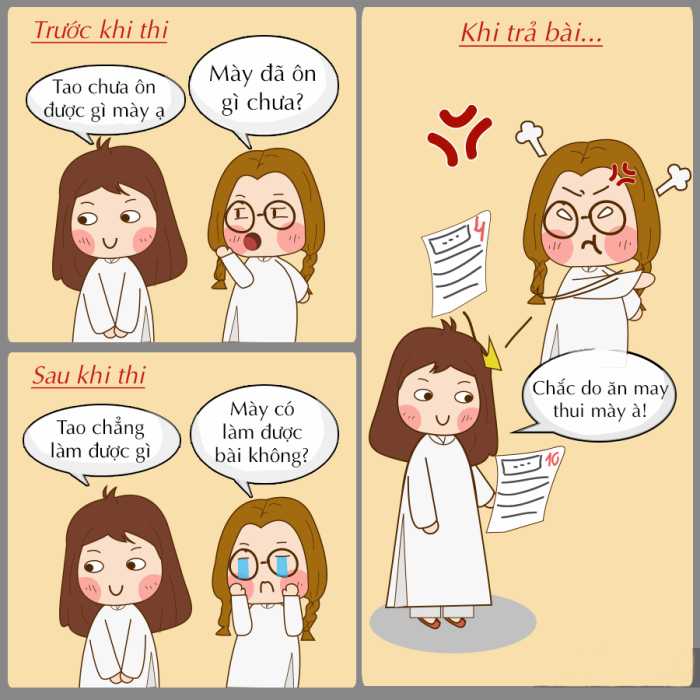 Buổi họp lớp ôn lại kỷ niệm những tiết kiểm tra