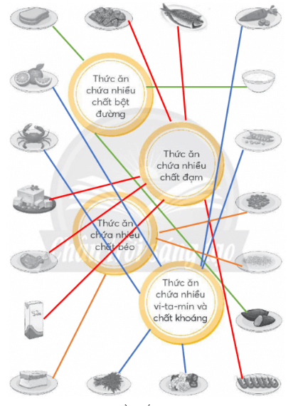 Vở bài tập Khoa học lớp 4 Chân trời sáng tạo Bài 23: Các nhóm chất dinh dưỡng có trong thức ăn