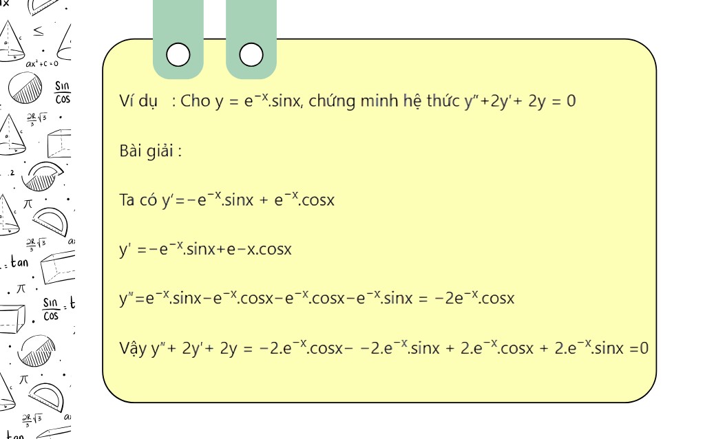 Dạng bài tập chứng minh những đẳng thức liên quan đến đạo hàm