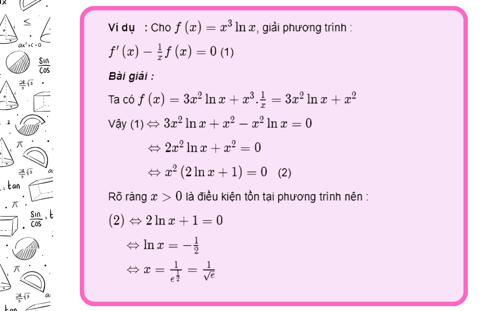Dạng bài tập tìm phương trình/bất phương trình có chứa đạo hàm