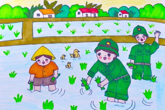 Tổng hợp 30+ tranh vẽ chú bộ đội đẹp nhất cho trẻ