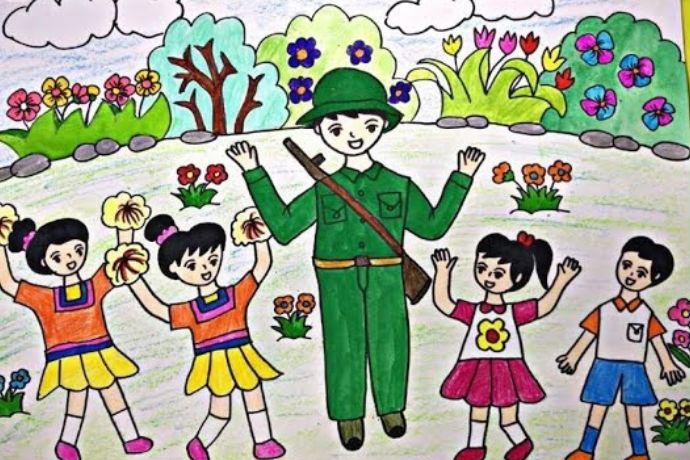 Tổng hợp 30+ tranh vẽ chú bộ đội đẹp nhất cho trẻ