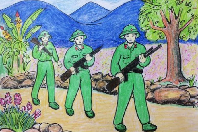 Tổng hợp 30+ tranh vẽ chú bộ đội đẹp nhất cho trẻ