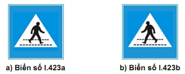 Biển báo I.423 (a,b) “Vị trí người đi bộ sang ngang”