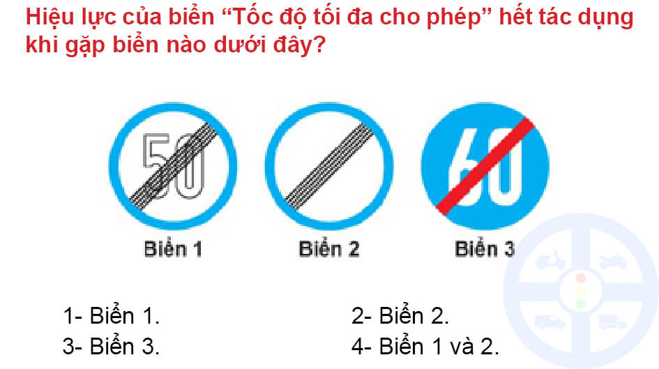 Biển nào dưới đây hết hạn chế tốc độ tối đa?