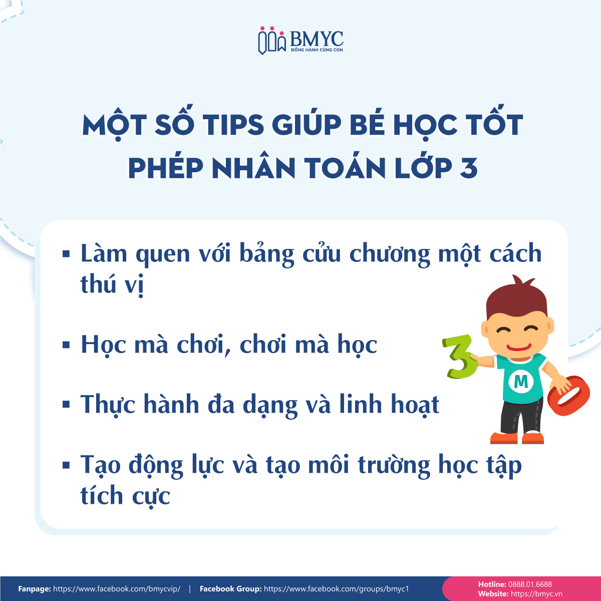 Một số tips giúp bé học tốt phép nhân toán lớp 3