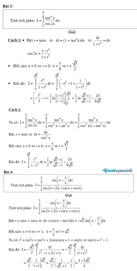 tích phân đổi biến số