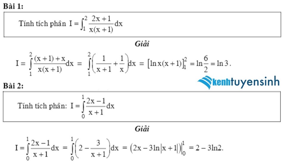 cách tính tích phân cơ bản