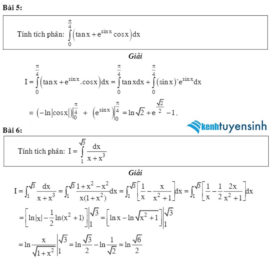 cách giải tích phân 12
