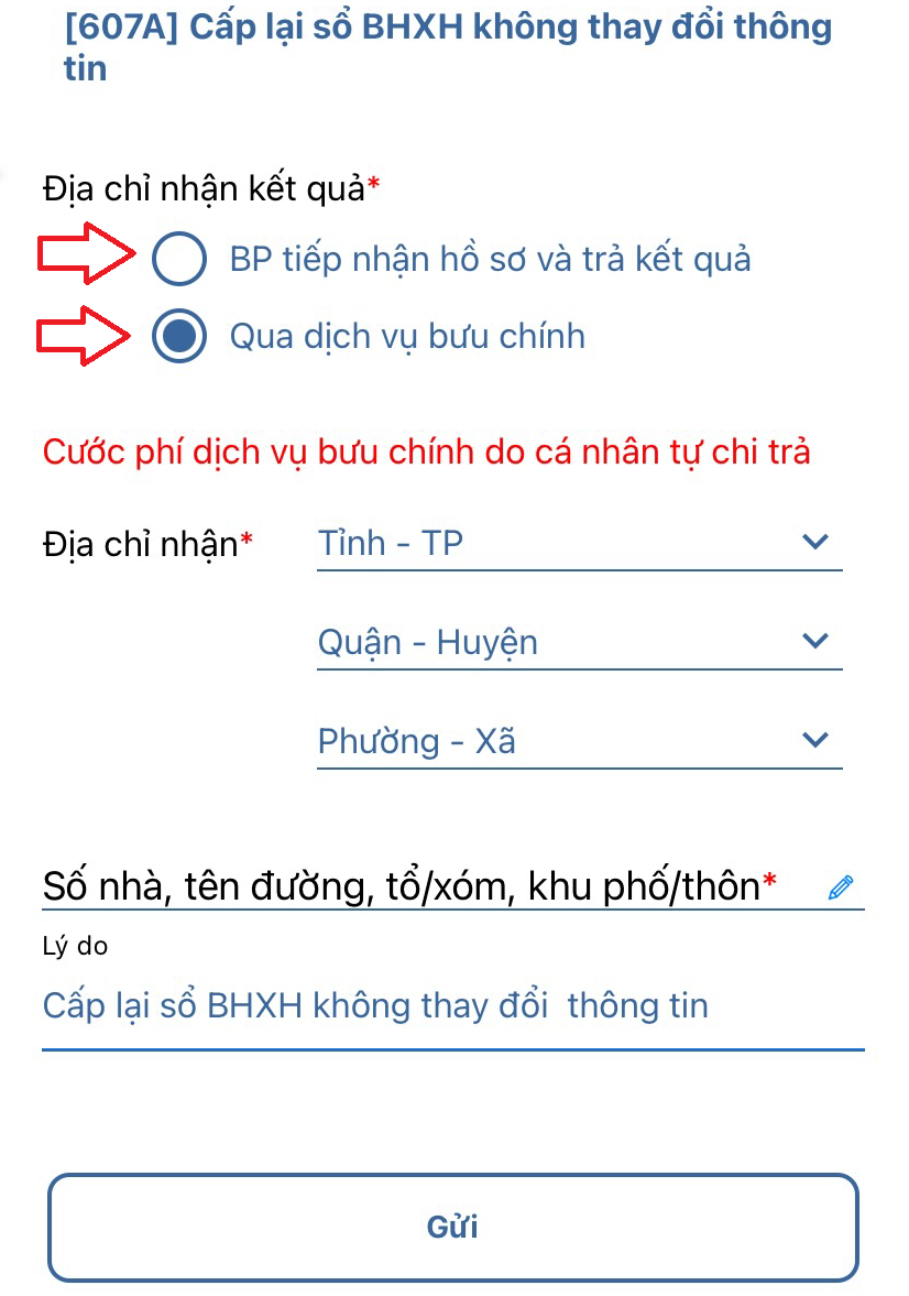 Lựa chọn cách nhận sổ bảo hiểm xã hội cấp lại