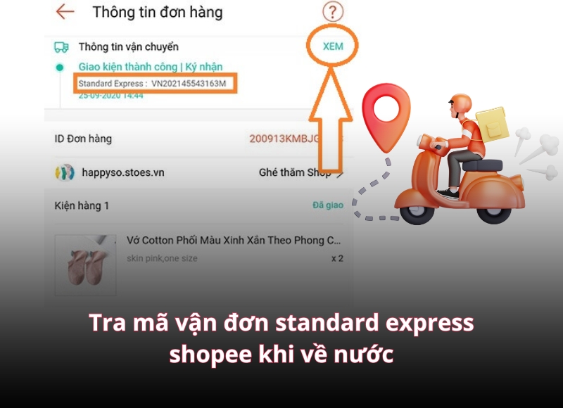 tra mã vận đơn standard express shopee