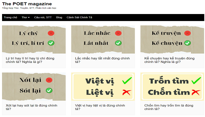 Viết chuẩn từ điển với The POET magazine