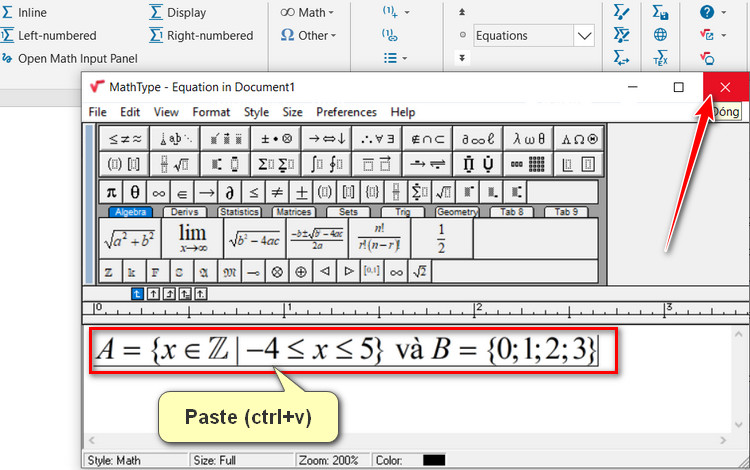 soạn công thức toán trong Word