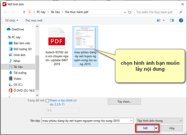 mở hình ảnh lưu sang Word