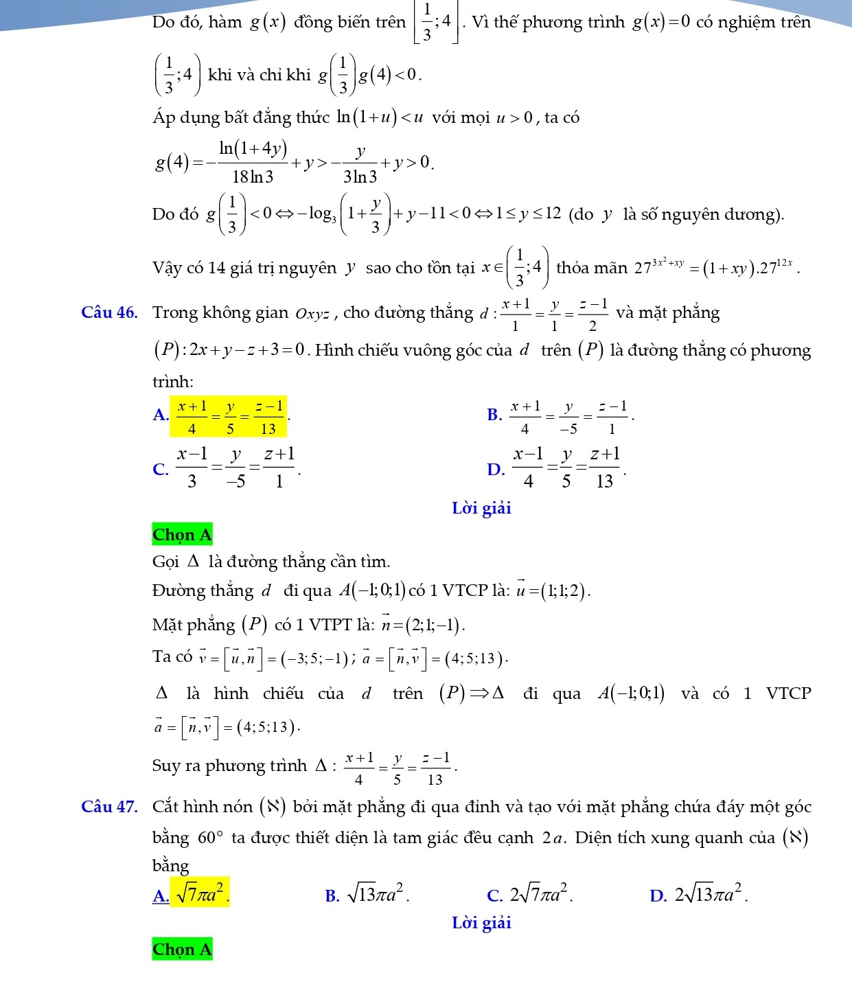 Đáp an môn toán thpt quốc gia 2021 mã đề 102