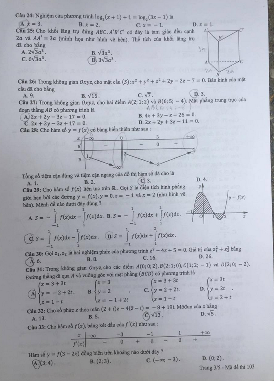 Nóng: Đề thi môn Toán THPT quốc gia 2019 - 3