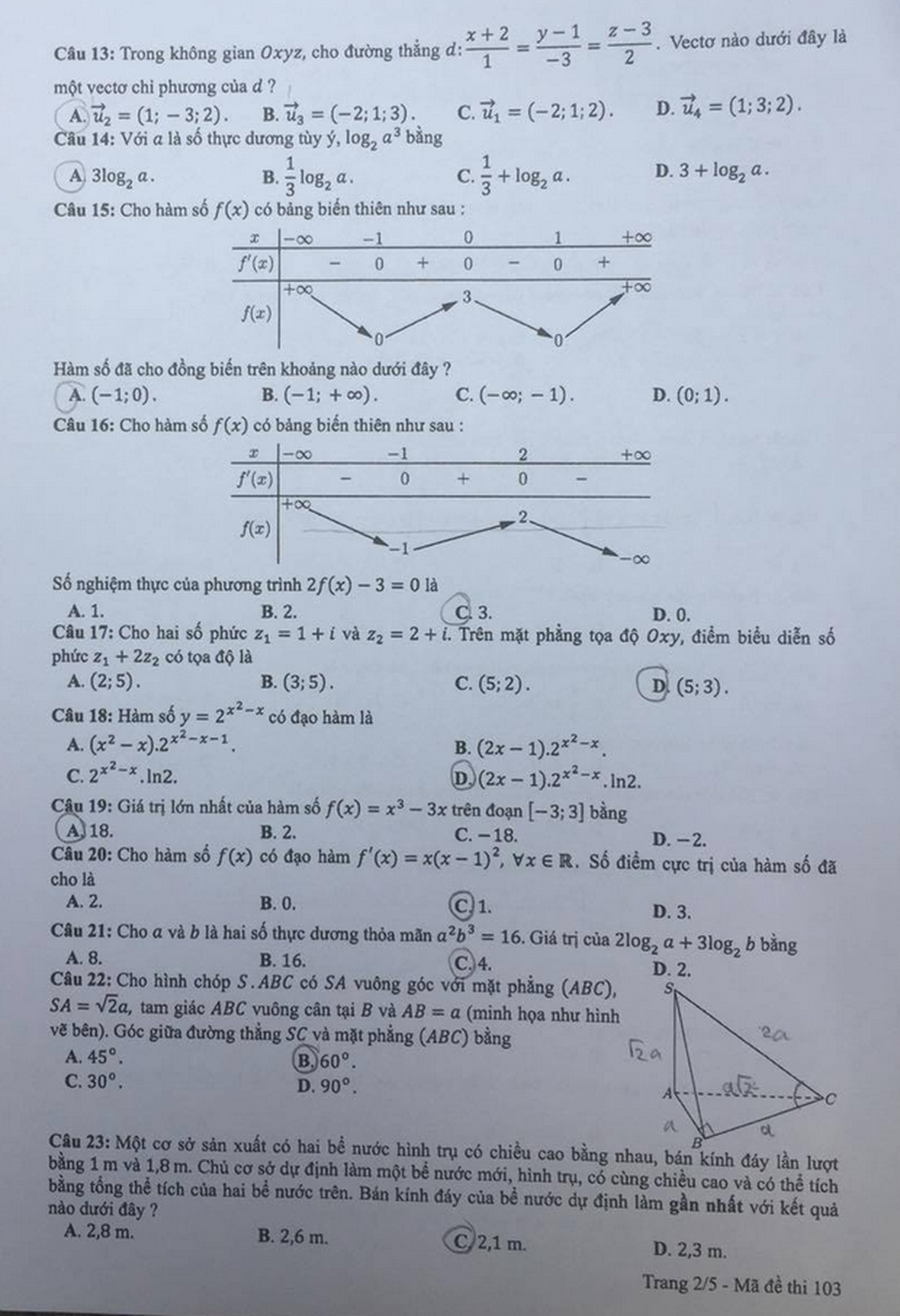 Nóng: Đề thi môn Toán THPT quốc gia 2019 - 2