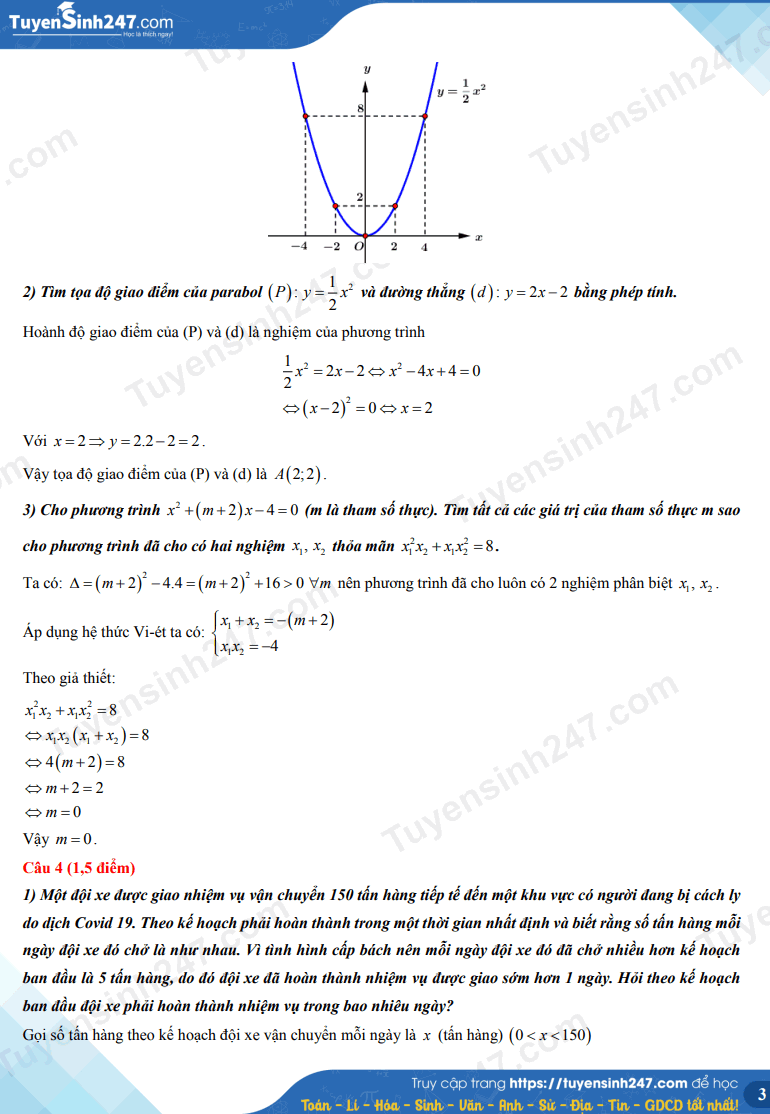 Đáp án đề thi môn Toán kỳ thi tuyển sinh lớp 10 tỉnh Đồng Nai năm 2022 - Ảnh 3