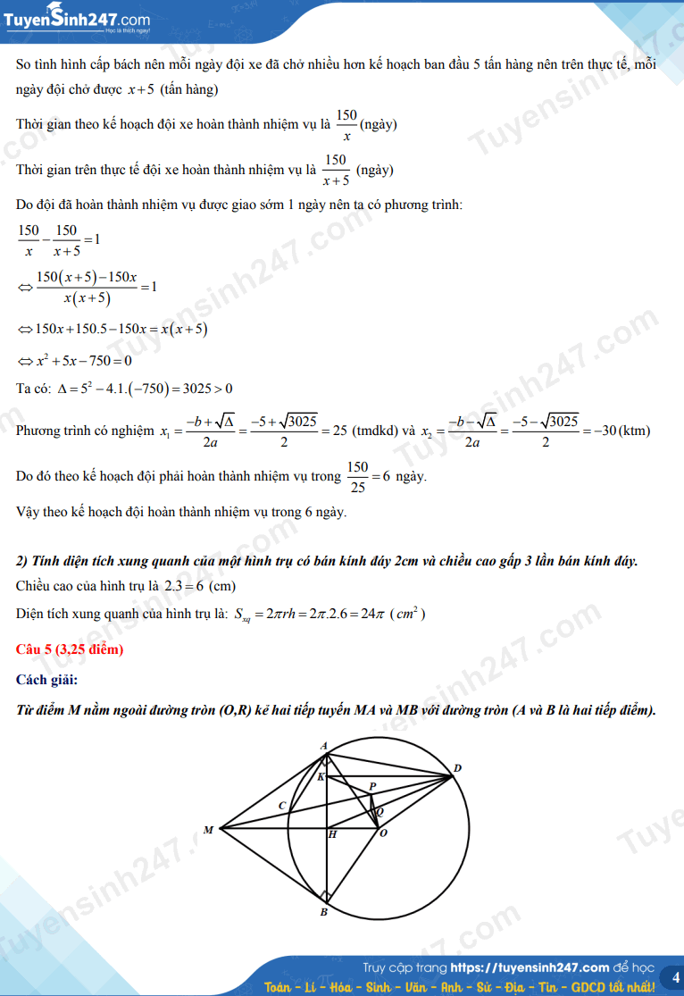 Đáp án đề thi môn Toán kỳ thi tuyển sinh lớp 10 tỉnh Đồng Nai năm 2022 - Ảnh 4