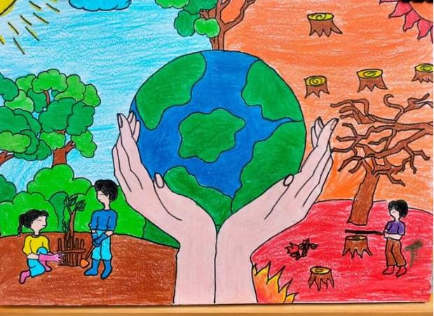 Đoạn văn tả bức tranh về Trái Đất