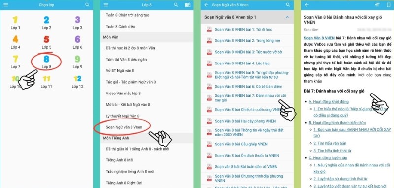VnDoc là ứng dụng học tập quen thuộc