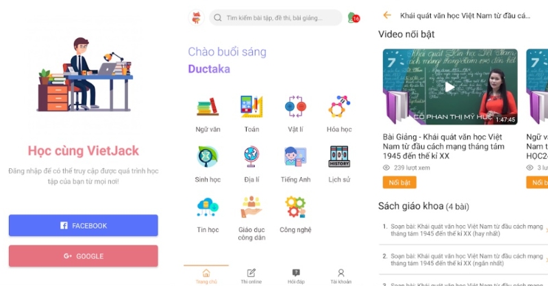 VietJack là ứng dụng học trực tuyến hữu ích