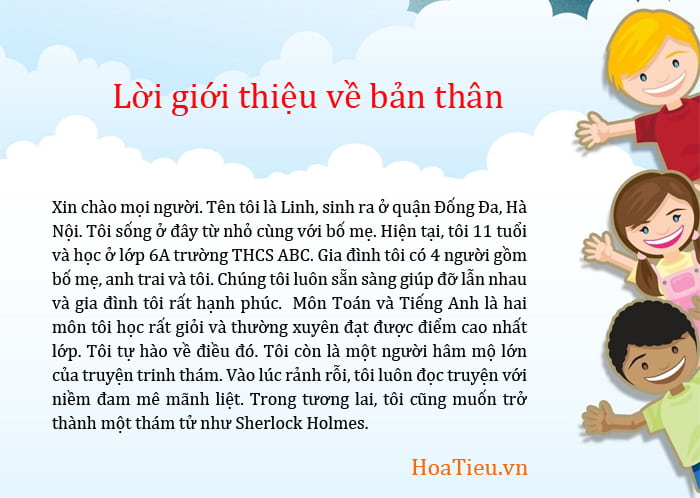 Tự giới thiệu về bản thân trước lớp học cho học sinh, sinh viên