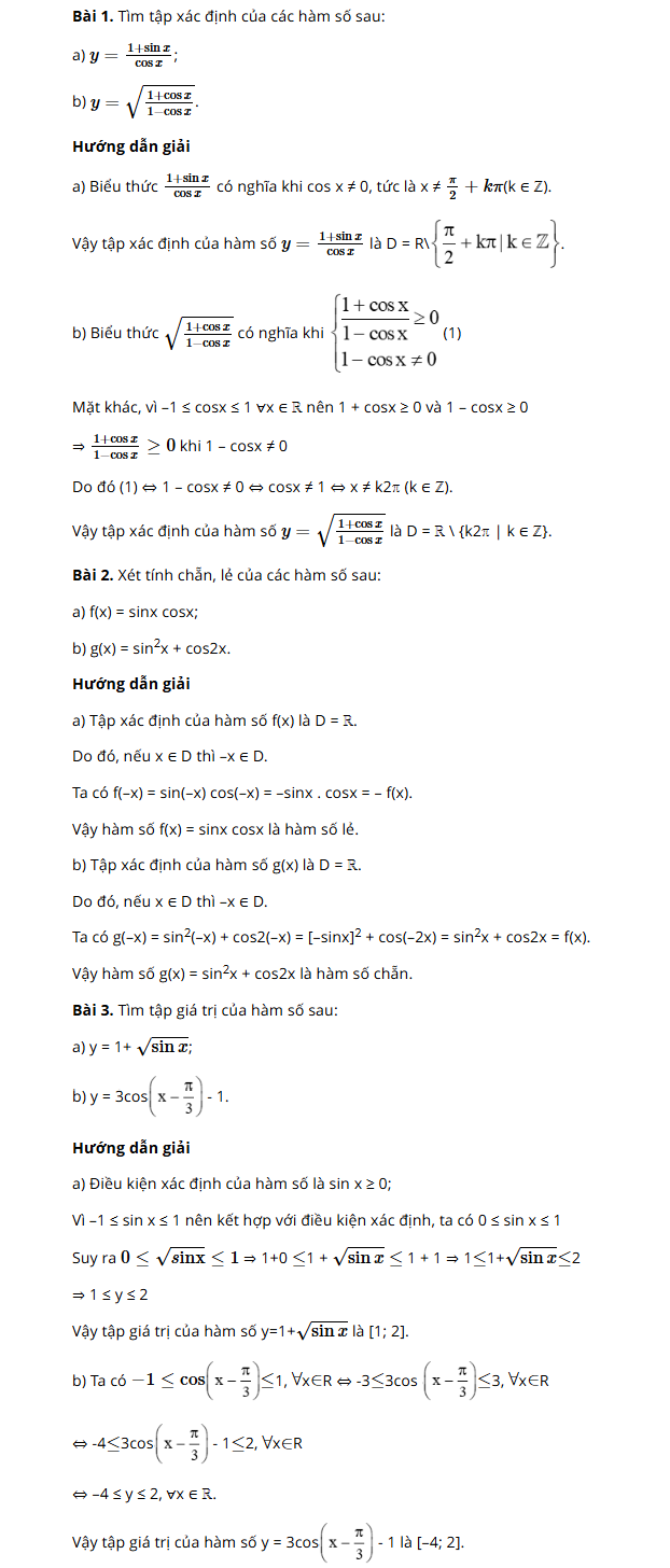 Hàm số lượng giác là gì? Phương trình & bài tập vận dụng lớp 11