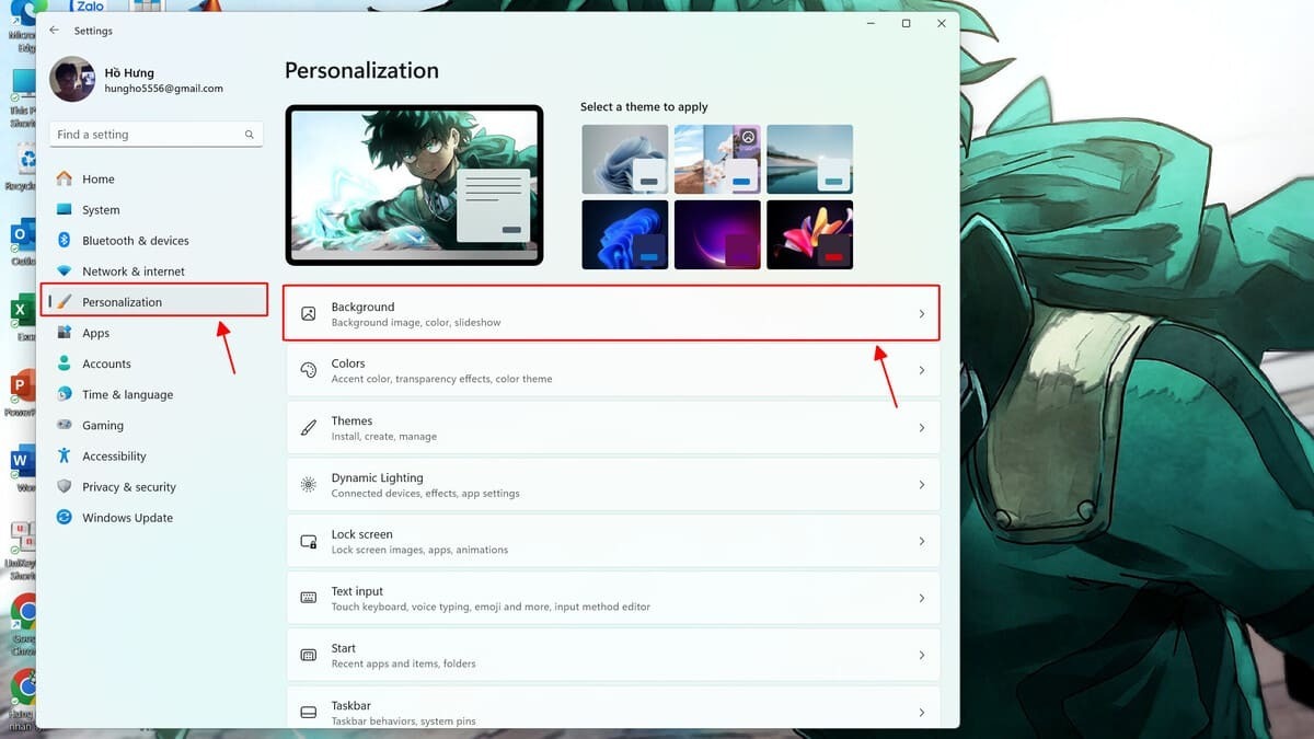 Cài đặt hình nền may mắn cho Windows - bước 1 và 2