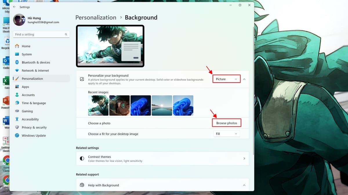 Cài đặt hình nền may mắn cho Windows - bước 3