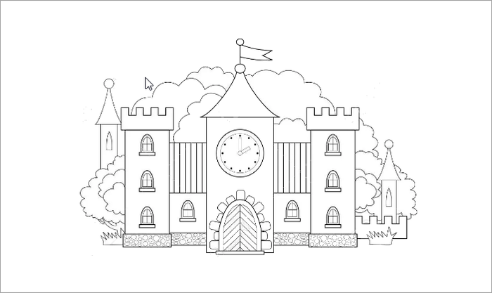 Tranh tô màu chủ đề ngôi trường