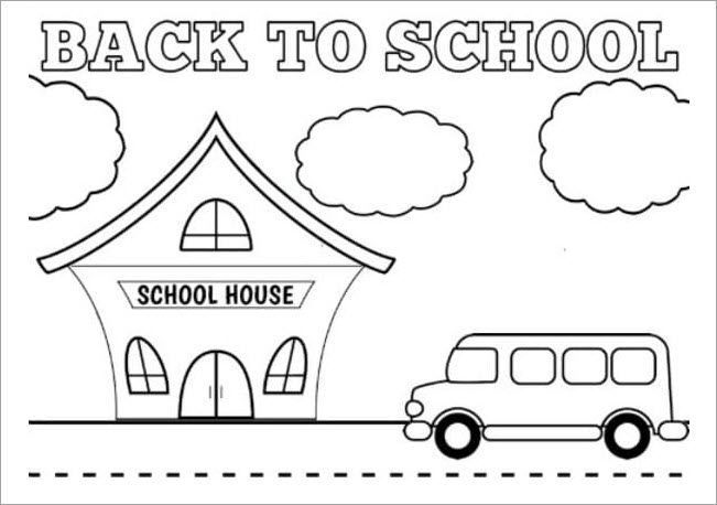 Tranh tô màu chủ đề ngôi trường