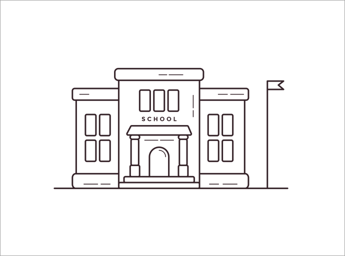 Tranh tô màu chủ đề ngôi trường