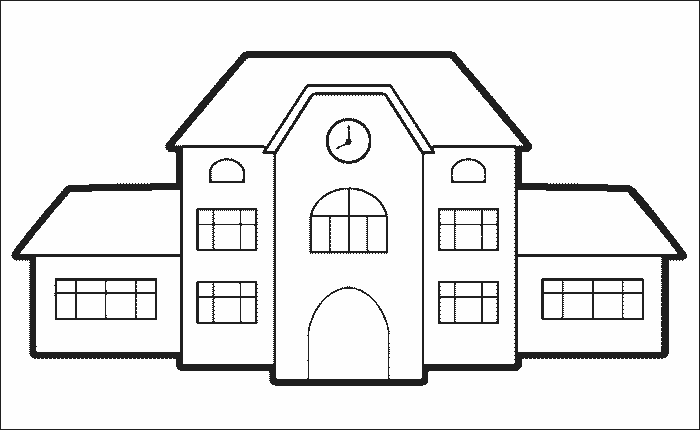 Tranh tô màu chủ đề ngôi trường