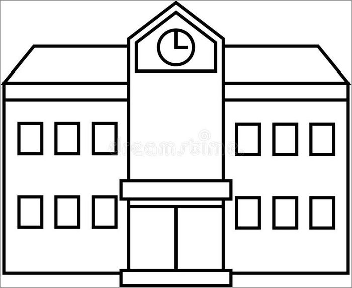 Tranh tô màu chủ đề ngôi trường